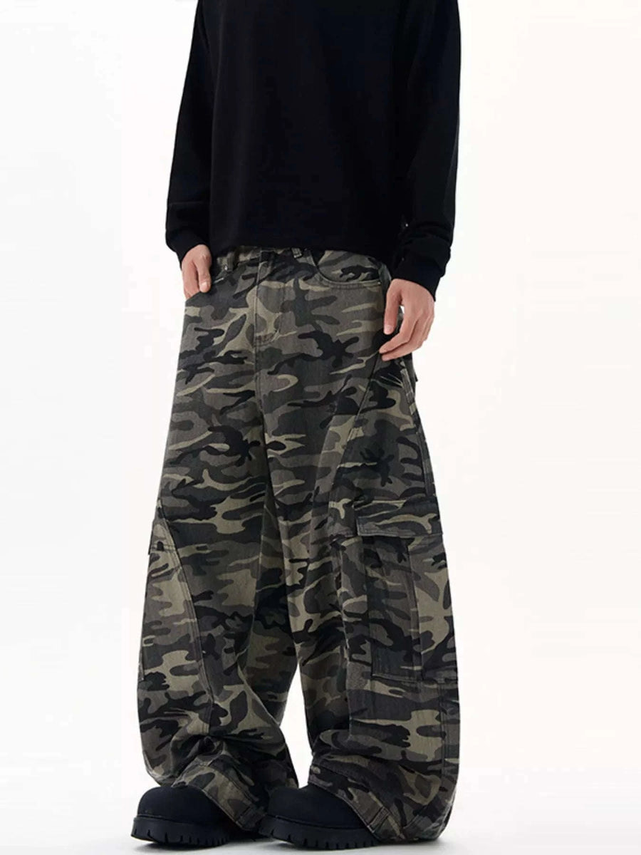 Pantalon Cargo Camouflage Coupe Ample Homme