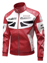 Men's Plus Size Stand Collar Leather Moto Jacket - photo produit 5 - VELZAR