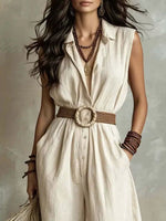 Full Size Sleeveless Wide Leg Jumpsuit Plus Size - photo produit 2 - VELZAR