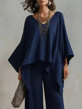 Full Size V-Neck Top and Pants Set Plus Size - photo produit 6 - VELZAR