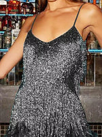 Robe Courte Sequins et Franges de Plumes Grande Taille - photo produit 9 - VELZAR