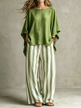 Ensemble Haut Uni et Pantalon Grande Taille - photo produit 1 - VELZAR