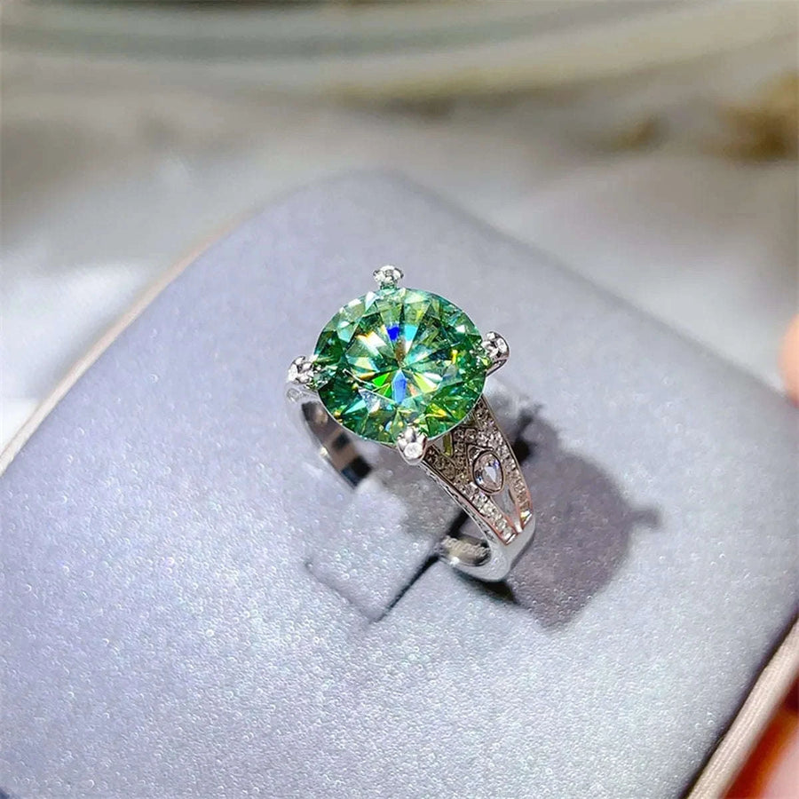 Bague Moissanite Prestige 5 Carats Verte – Argent 925 | VELZAR