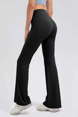 Wide Waistband High Waist Bootcut Active Leggings - photo produit 3 - VELZAR