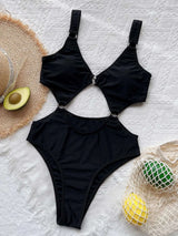 Cutout Plunge One-Piece Swimwear - photo produit 2 - VELZAR