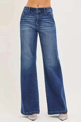 RISEN – Jean Taille Haute Jambe Large Poches en Biais - photo produit 2 - VELZAR