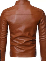 Men's Plus Size Zip Up Motorcycle Jacket - photo produit 2 - VELZAR